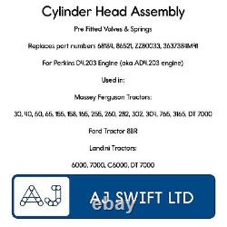 Cylinder Head Assembly for Perkins D4.203 AD4.203 Engine Massey Ferguson Landini